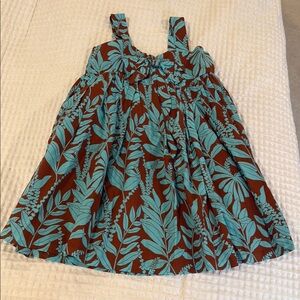 Floral Kids Dress in Brown and Blue